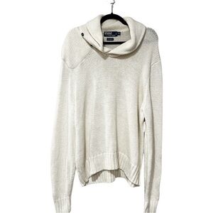 POLO BY RALPH LAUREN Long Sleeve Cowl Neck Knit Sweater Off White Sz XXXL